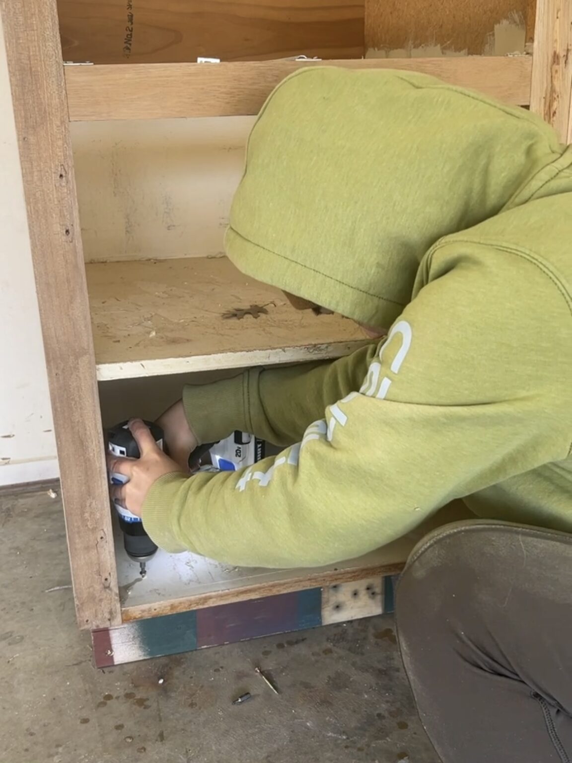 Turning trash into a Workbench Cabinet - findmaggiemay.com